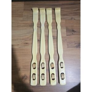 4 Bamboo Back Scratcher Massage Rollers Long Reach Therapeutic USA Seller